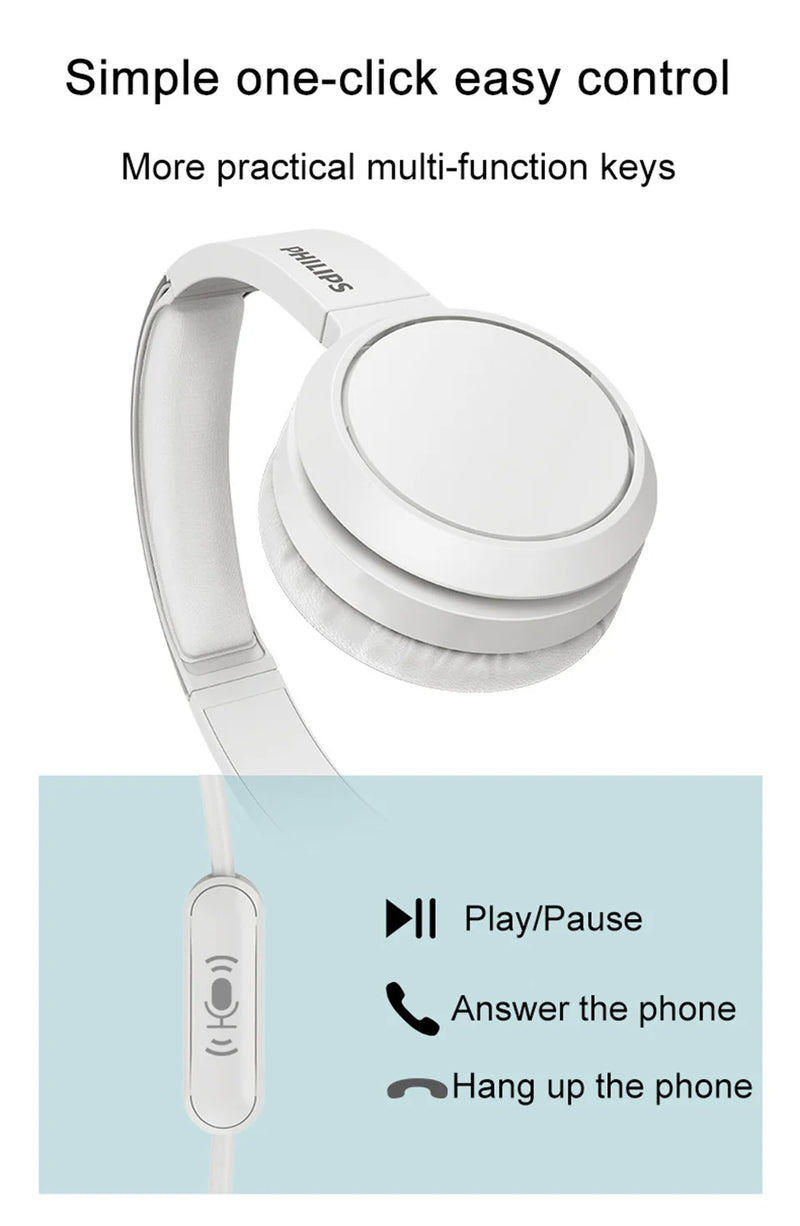 The Philips TAH4105 Wired Headphones
HiFi Stereo Headset with Integrated Microphone