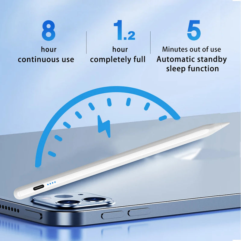 The iPad Precision Stylus
Palm Rejection Pen with Power Display