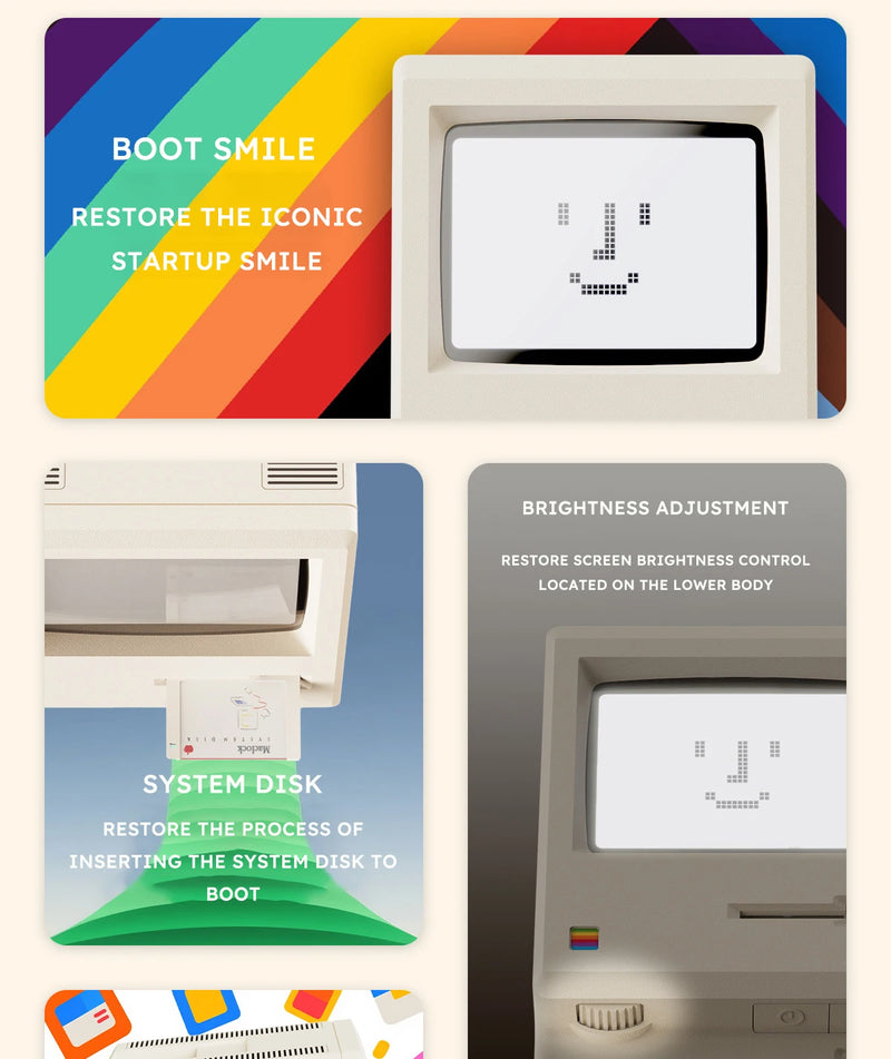 The Mac Retro Digital Clock
60 Hour Standby Alarm Clock with Creative Display