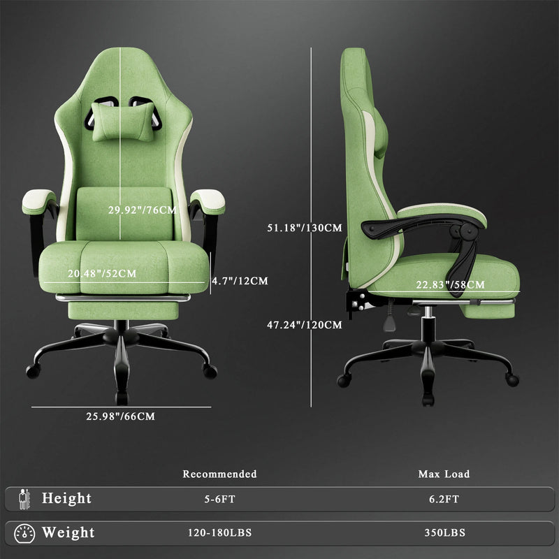 The Dynamic Support Chair
Ergonomic Gaming & Office Chair with Spring Cushion and Footrest