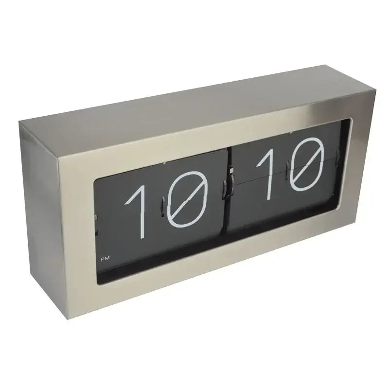 The Executive Flip Clock
Brushed Silver Metal Desk Timepiece