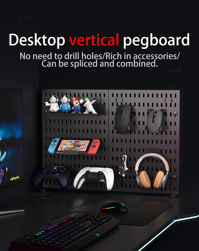 The Modular Desk Pegboard System
Freestanding Desktop Organizer with Adjustable Shelves
