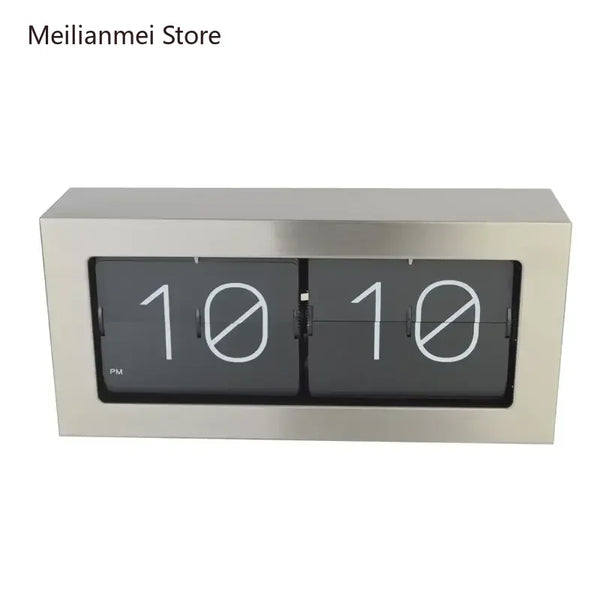 The Executive Flip Clock
Brushed Silver Metal Desk Timepiece