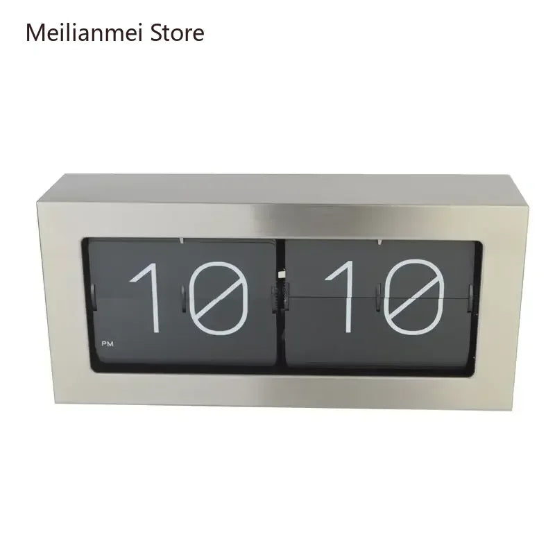 The Executive Flip Clock
Brushed Silver Metal Desk Timepiece