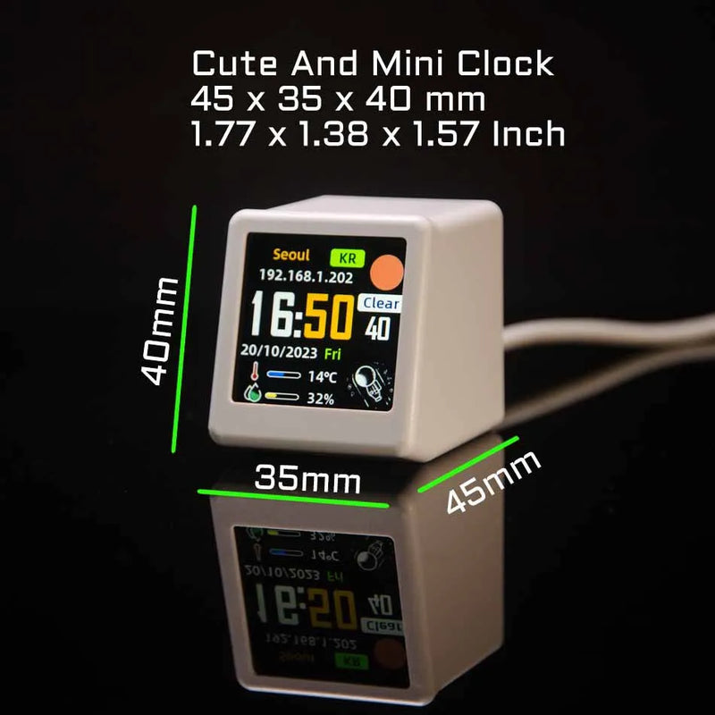 The Executive Weather Station
Mini WiFi Digital Clock with IPS LCD Display
