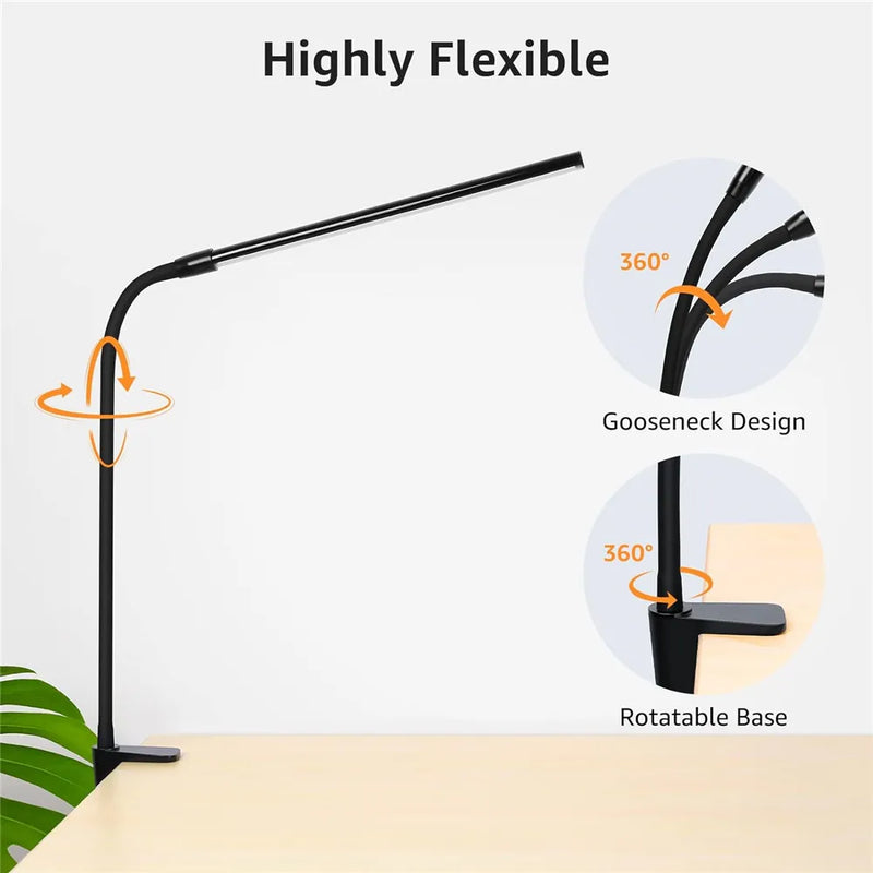 The FlexClamp Pro LED Lamp
Eye Comfort Clip On Desk Light with 3 Modes