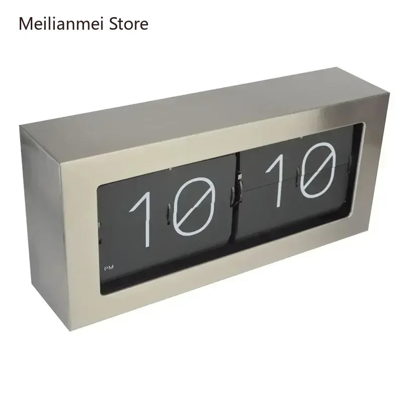 The Executive Flip Clock
Brushed Silver Metal Desk Timepiece