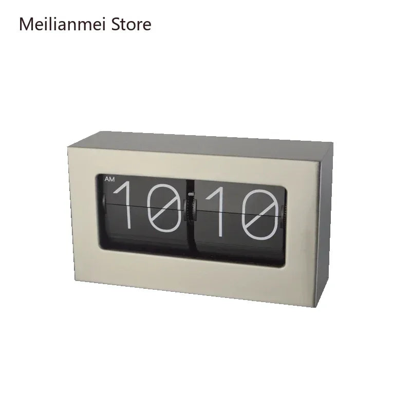 The Executive Flip Clock
Brushed Silver Metal Desk Timepiece