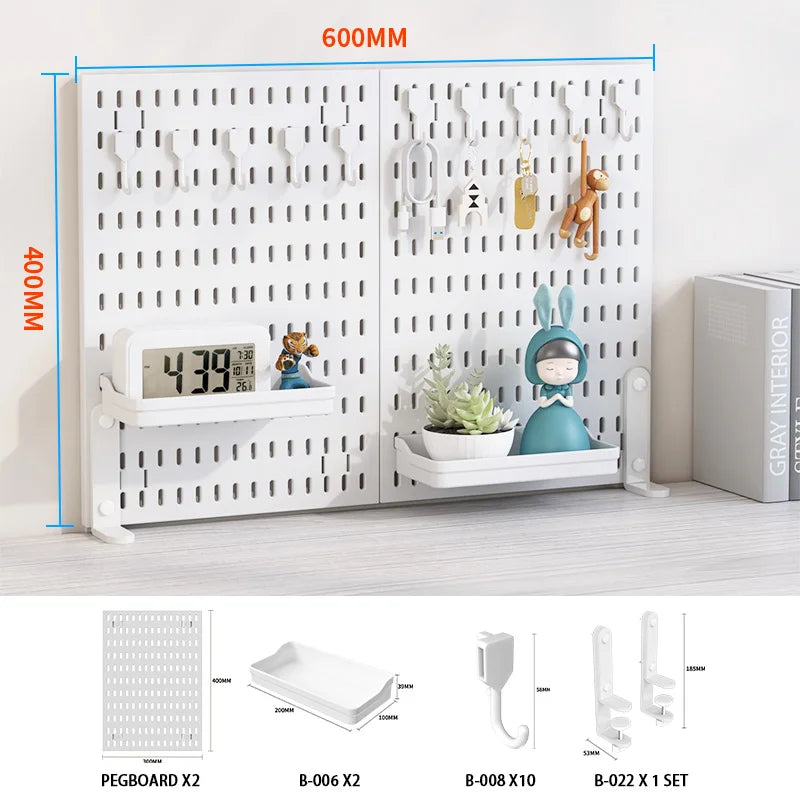 The Modular Desk Pegboard System
Freestanding Desktop Organizer with Adjustable Shelves