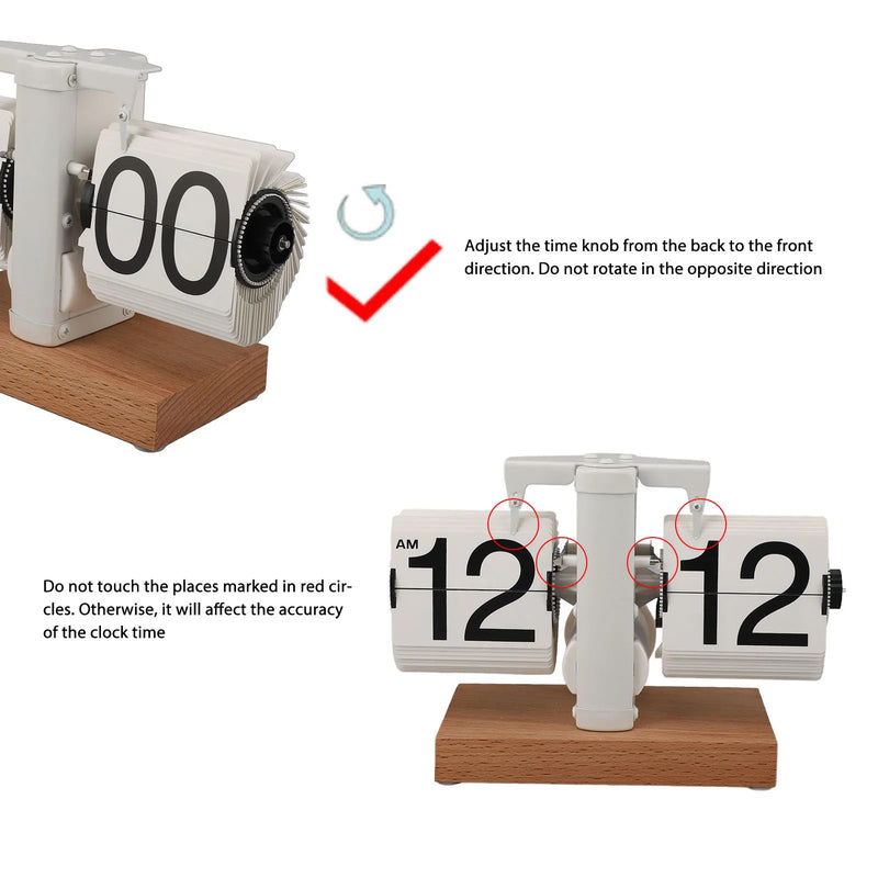 The Heritage Flip Clock
12 Hour Mechanical Flip Clock with Solid Wood Base