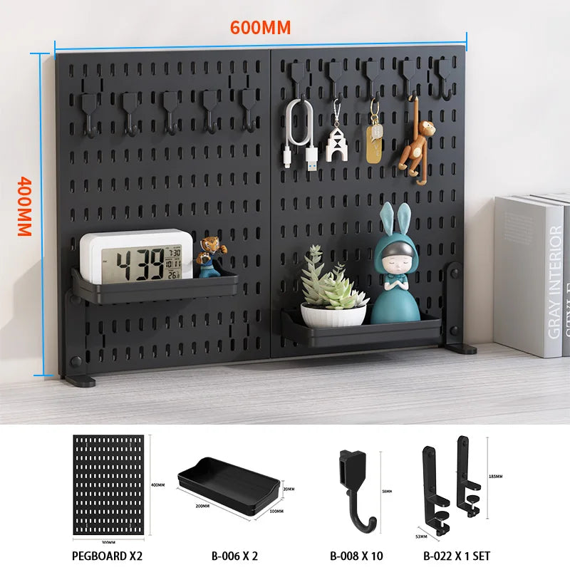 The Modular Desk Pegboard System
Freestanding Desktop Organizer with Adjustable Shelves