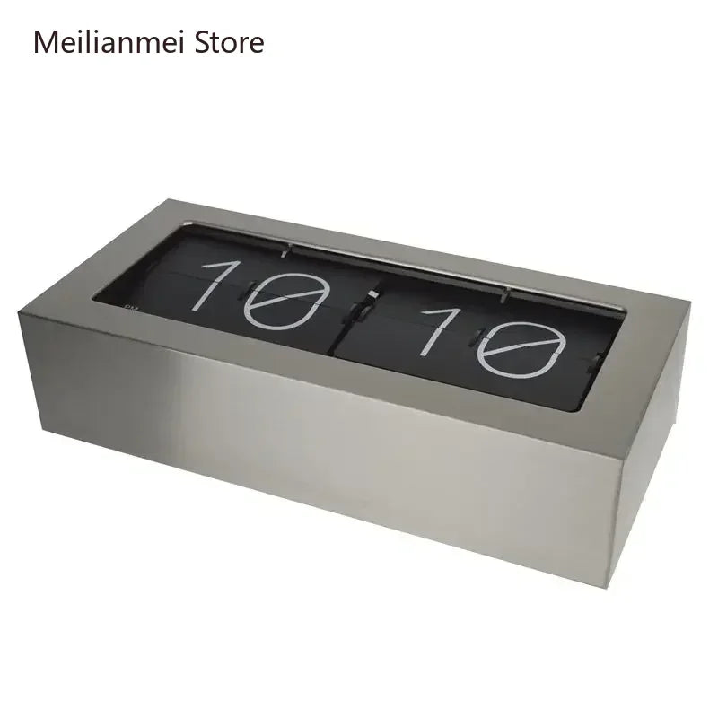 The Executive Flip Clock
Brushed Silver Metal Desk Timepiece