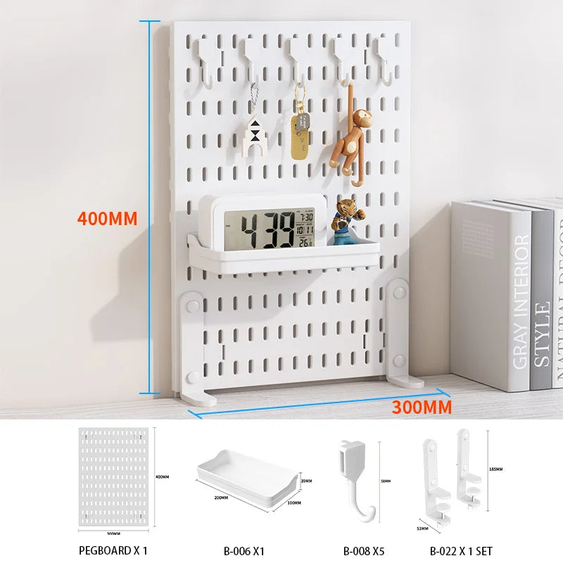 The Modular Desk Pegboard System
Freestanding Desktop Organizer with Adjustable Shelves