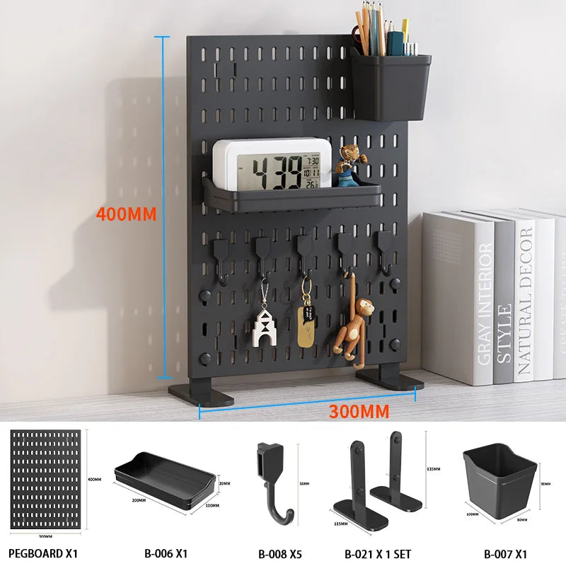 The Modular Desk Pegboard System
Freestanding Desktop Organizer with Adjustable Shelves