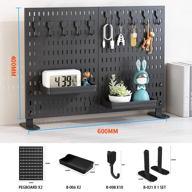 The Modular Desk Pegboard System
Freestanding Desktop Organizer with Adjustable Shelves
