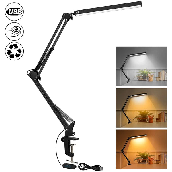 The 10W Precision Clamp Lamp
Swing Arm LED Desk Light with 3 Modes