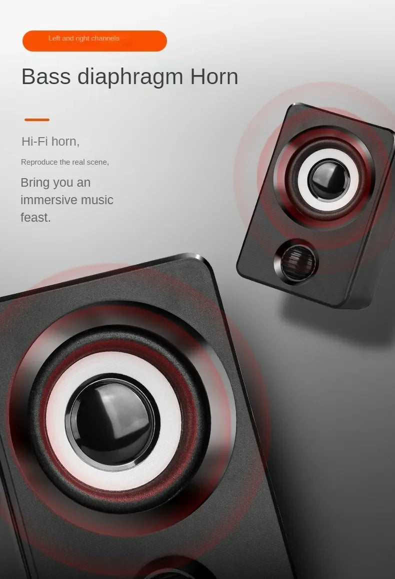 The Compact Stereo Speakers
USB Wired Mini Desktop Speaker Set