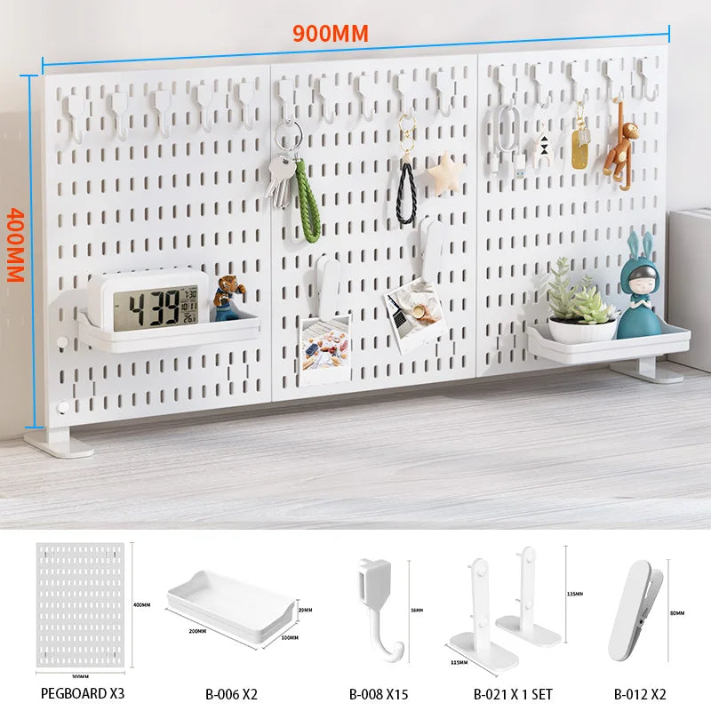 The Modular Desk Pegboard System
Freestanding Desktop Organizer with Adjustable Shelves