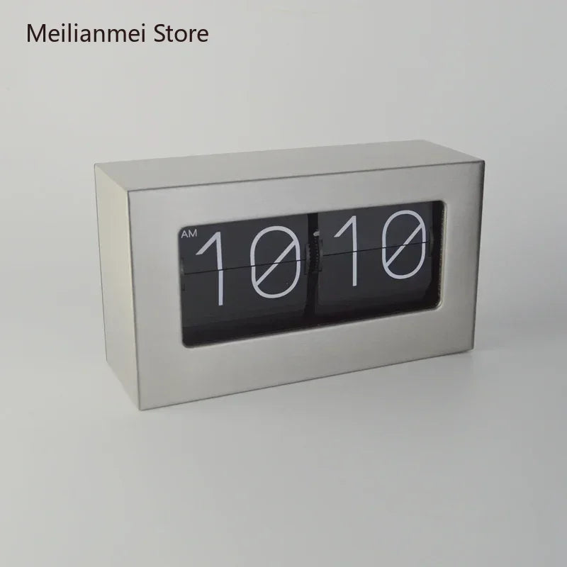 The Executive Flip Clock
Brushed Silver Metal Desk Timepiece