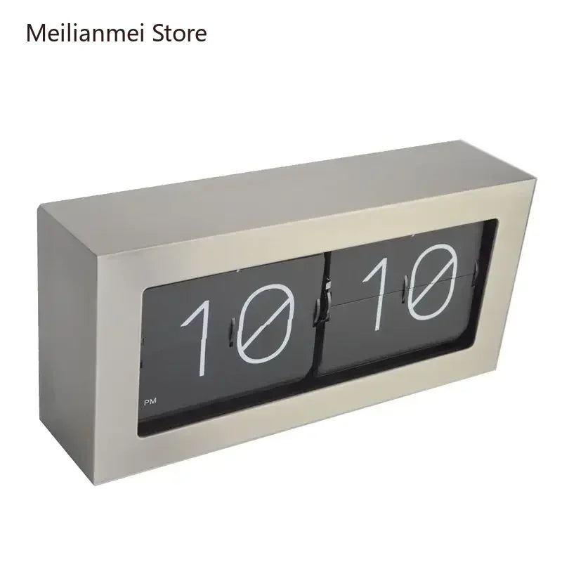 The Executive Flip Clock
Brushed Silver Metal Desk Timepiece