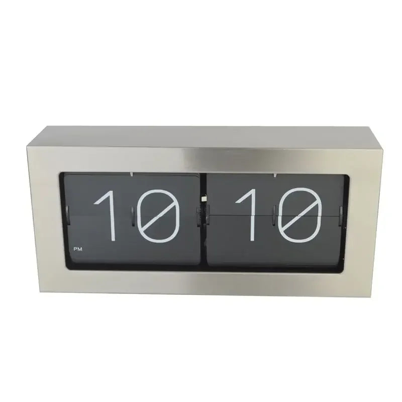 The Executive Flip Clock
Brushed Silver Metal Desk Timepiece