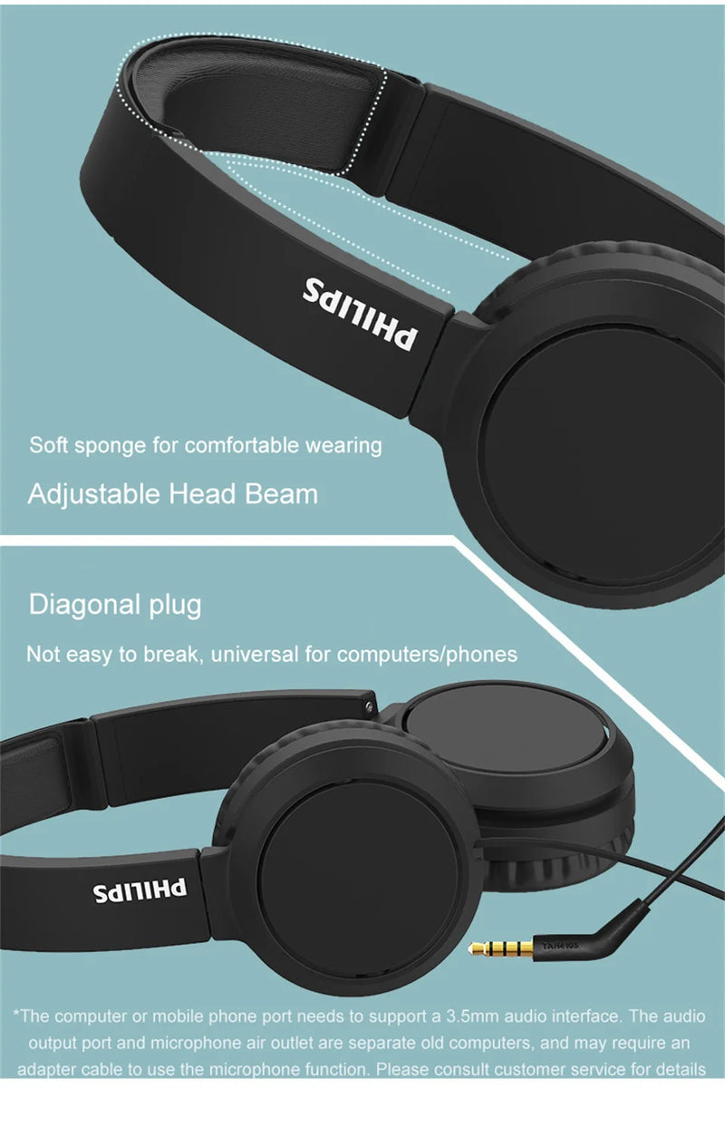 The Philips TAH4105 Wired Headphones
HiFi Stereo Headset with Integrated Microphone