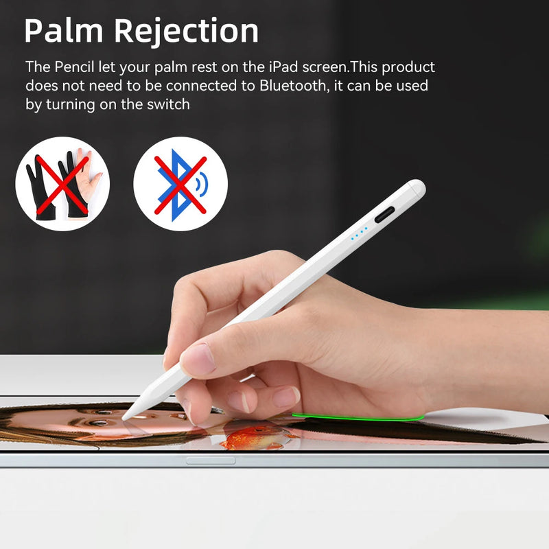 The iPad Precision Stylus
Palm Rejection Pen with Power Display