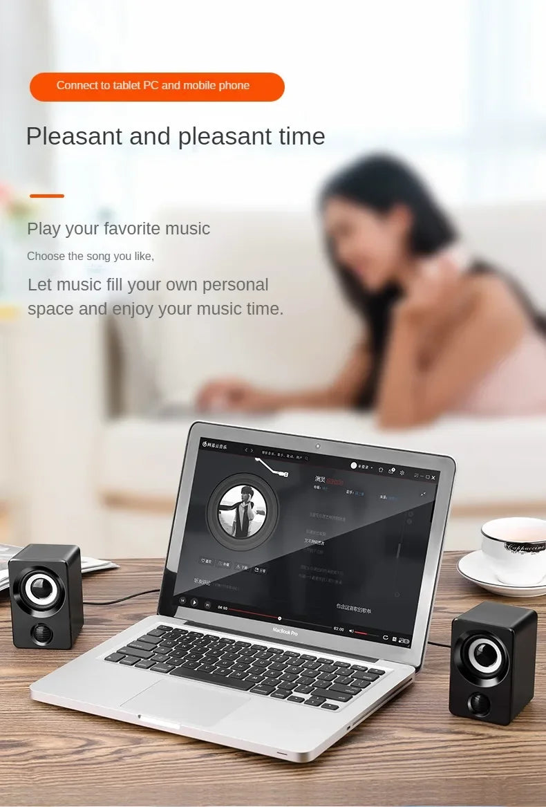 The Compact Stereo Speakers
USB Wired Mini Desktop Speaker Set