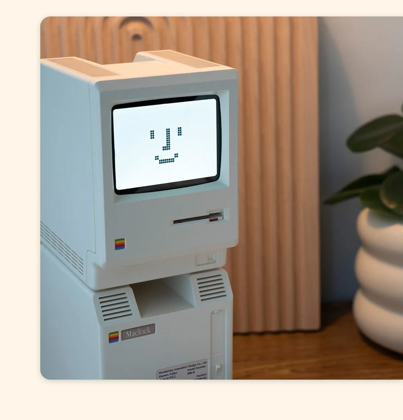 The Mac Retro Digital Clock
60 Hour Standby Alarm Clock with Creative Display