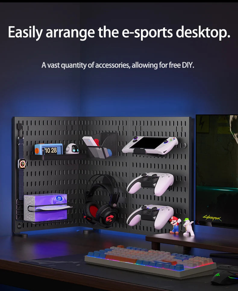 The Modular Desk Pegboard System
Freestanding Desktop Organizer with Adjustable Shelves