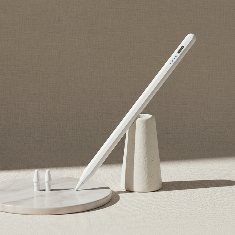 The iPad Precision Stylus
Palm Rejection Pen with Power Display